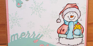 Weihnachtskarte-MerryChristmas-SchneemannmitStern-mitWasserzeichen