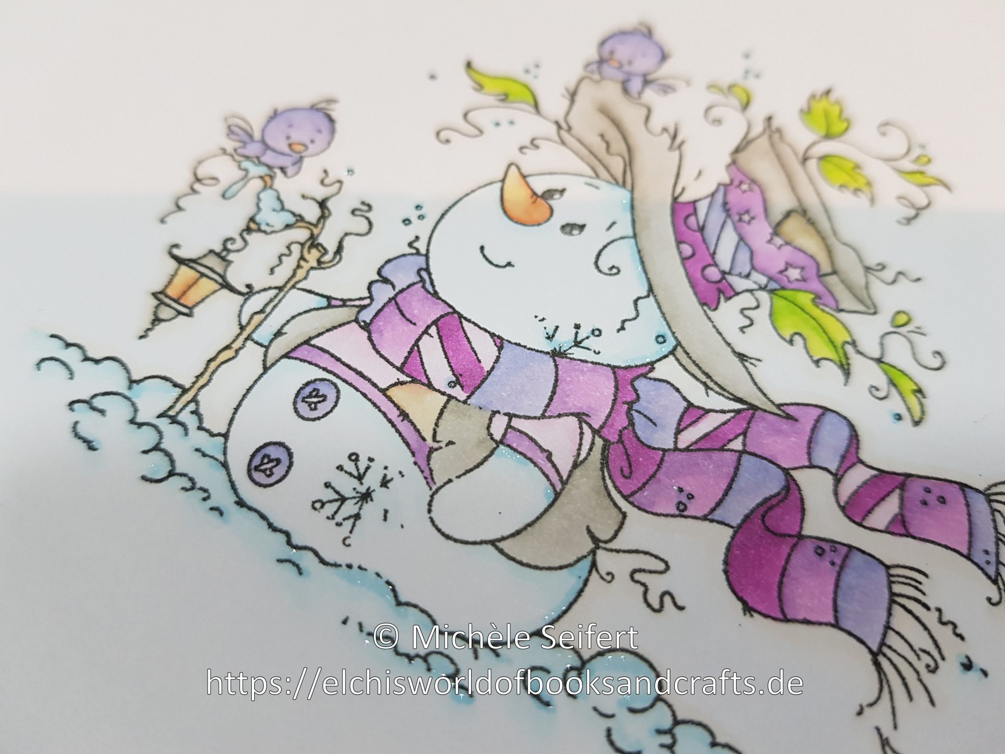 Whimsy Stamps – Mr Frosty – purple – Coloration – Wasserzeichen