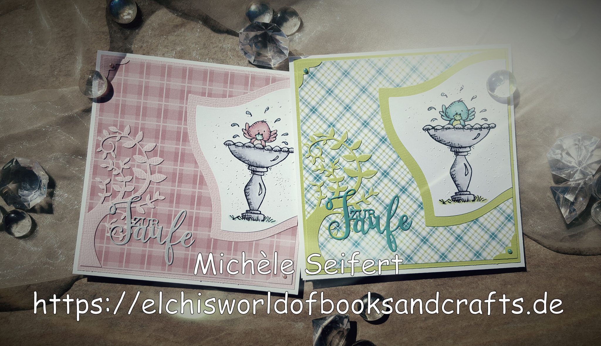 Whipper Snapper – Birdie Bath – Taufkarten – Mädchen + Junge – abgegraut – mit Wasserzeichen